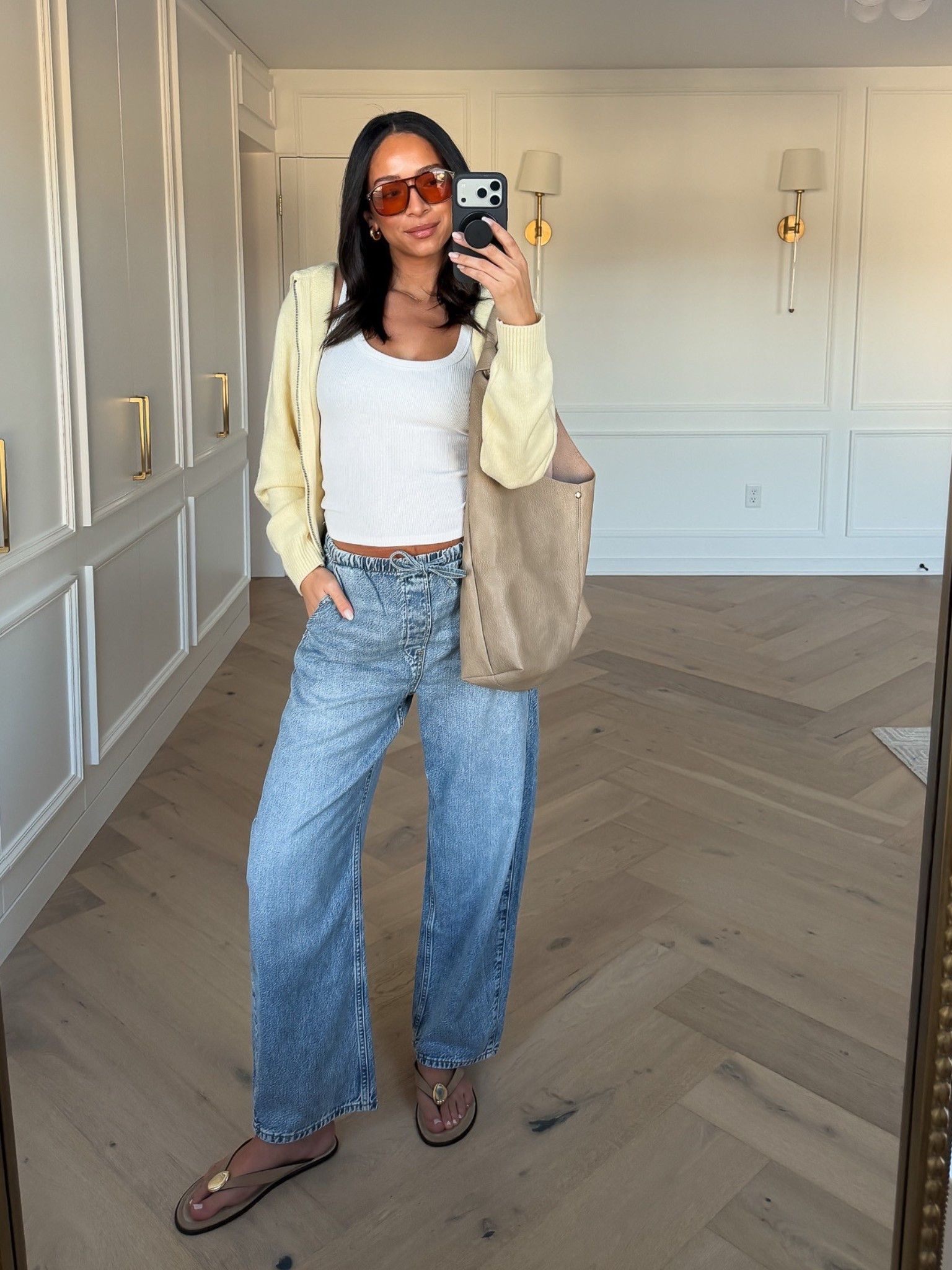 Spring outfit!! Wearing size S white tank, size L zip up jacket and size M pants 💛 These pants are super comfortable and have an elastic waistband!

Spring fashion, spring style, casual outfit, weekend outfit, errands outfit 

#LTKmomlife #LTKSaleAlert #LTKSeasonal