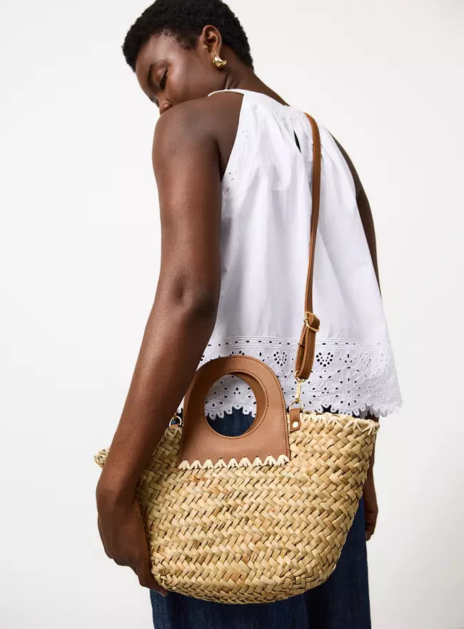 Buy Mini Handheld Straw Bag with Round Handle One Size | Bags | Tu | Tu Clothing