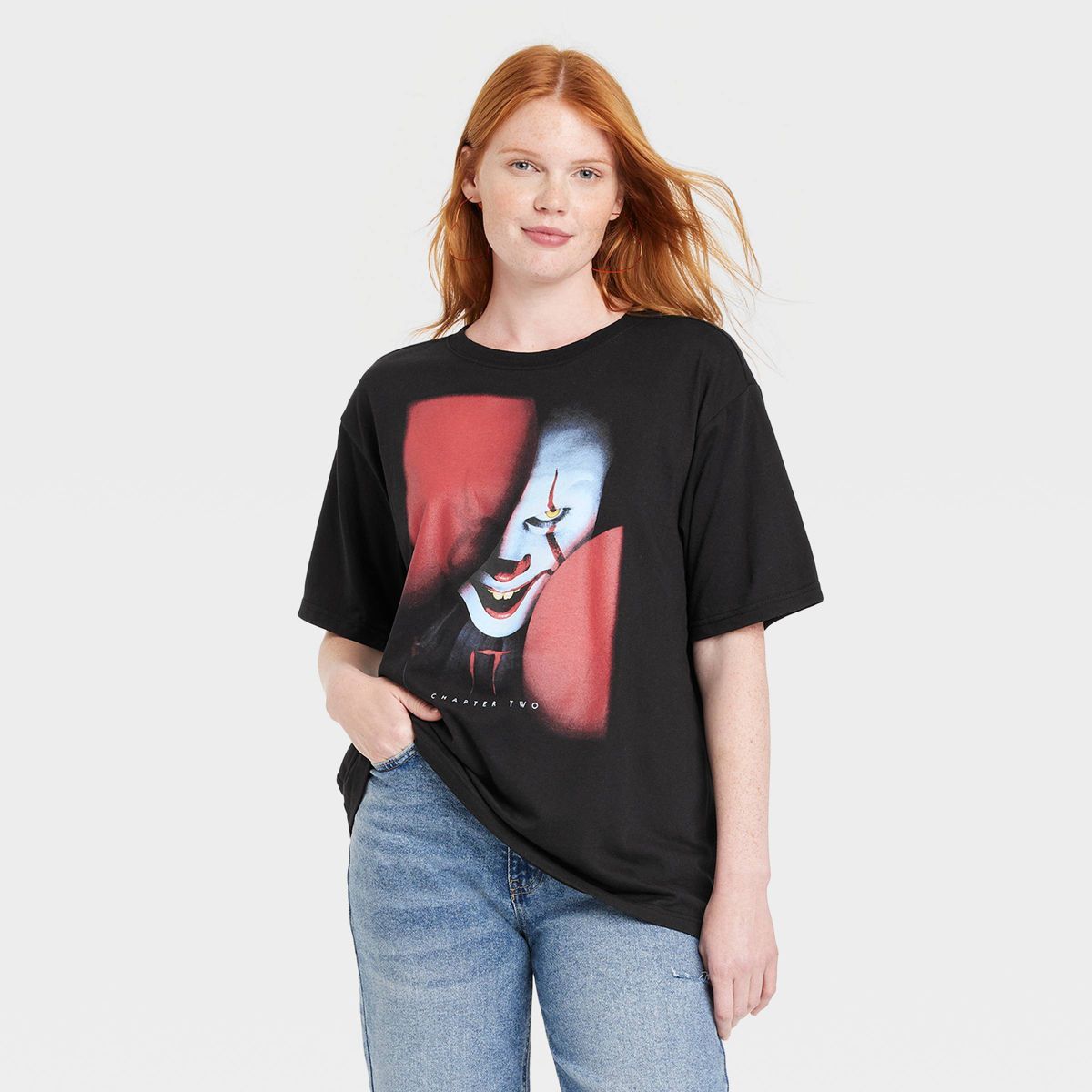 Women's IT Oversized Short Sleeve Graphic T-Shirt - Black | Target