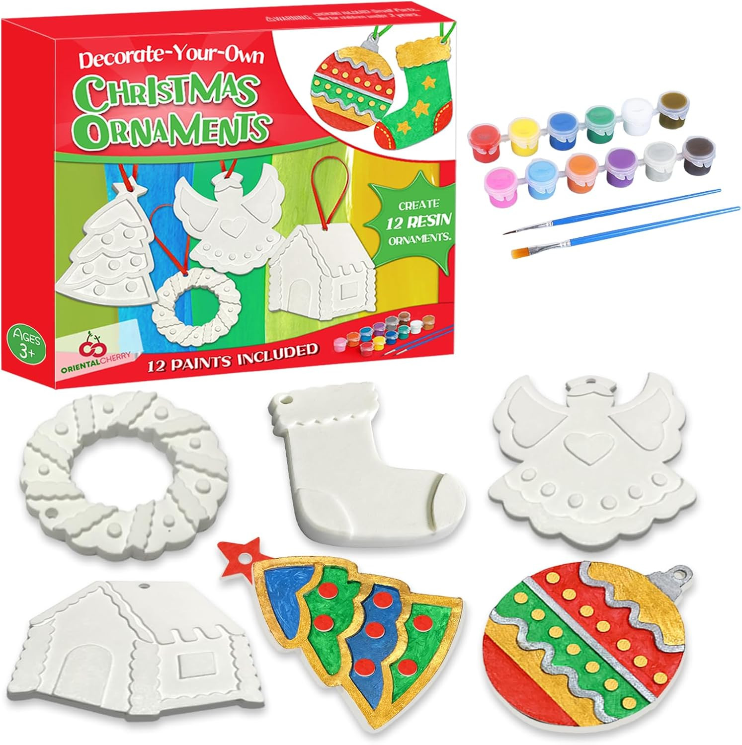 Christmas Crafts for Kids - DIY Christmas Tree Decorations Resin Ornaments Kits (Includes Paints Brushes) - Stocking Stuffers DIY Xmas Ornaments for KidsToddlers Girls Boys Ages 3-5 4-8 8-12 | Amazon (US)