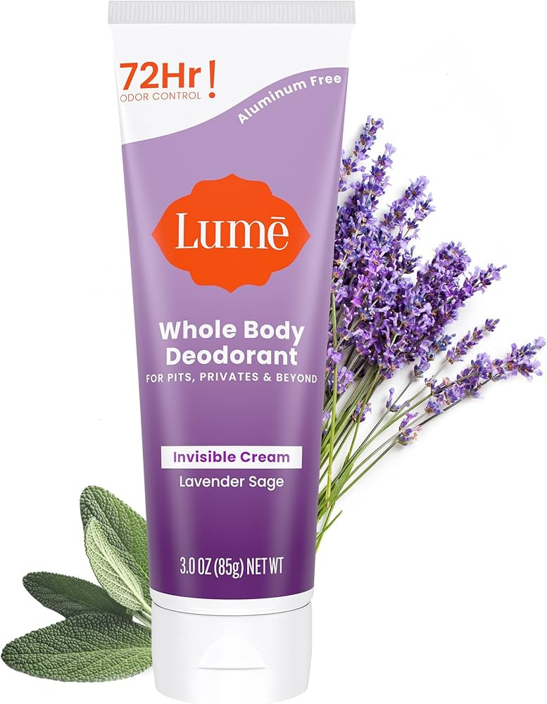 Lume Whole Body Deodorant - Invisible Cream Tube - 72 Hour Odor Control - Aluminum Free, Baking S... | Amazon (US)