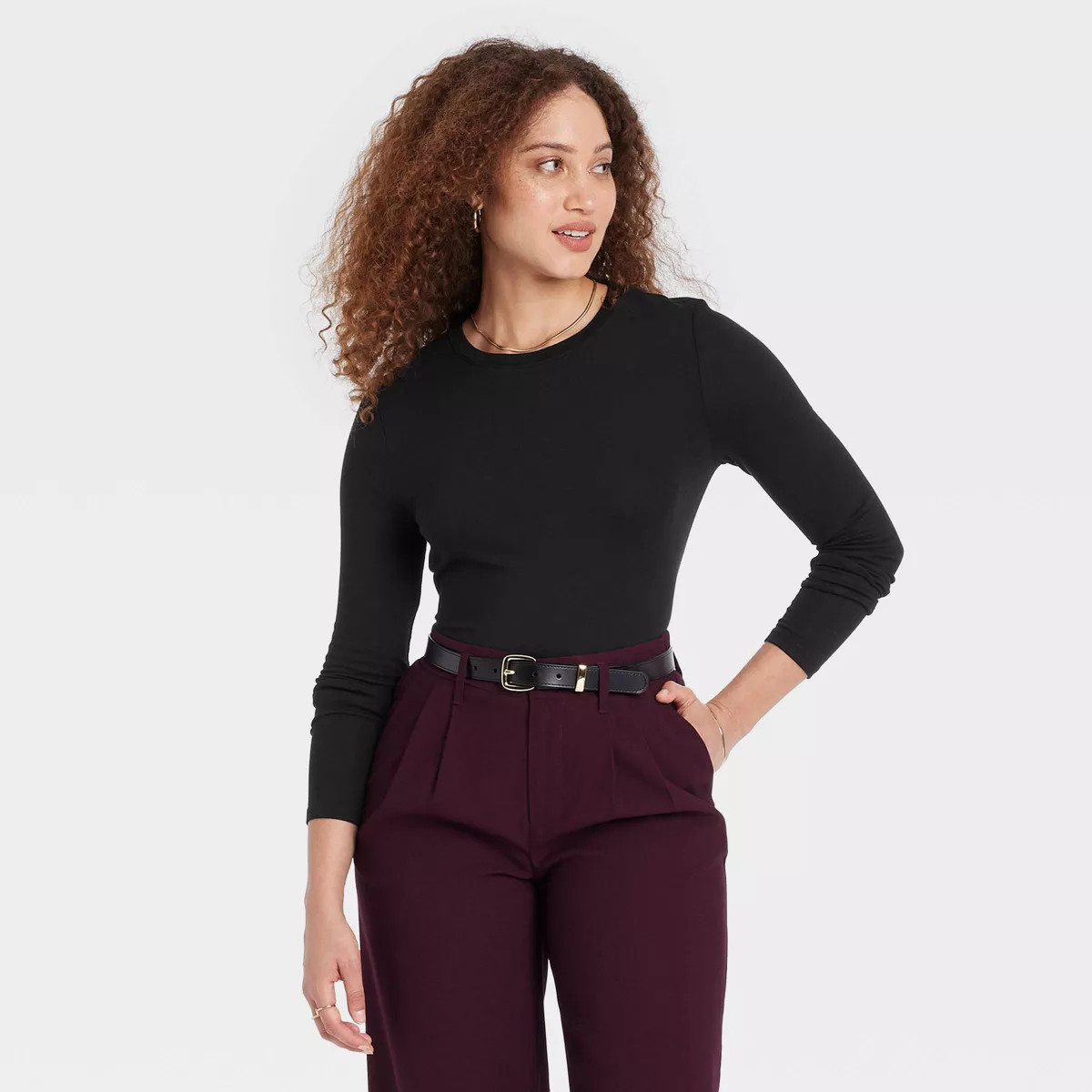Women's Long Sleeve Brushed Knit T-Shirt - A New Day™ | Target
