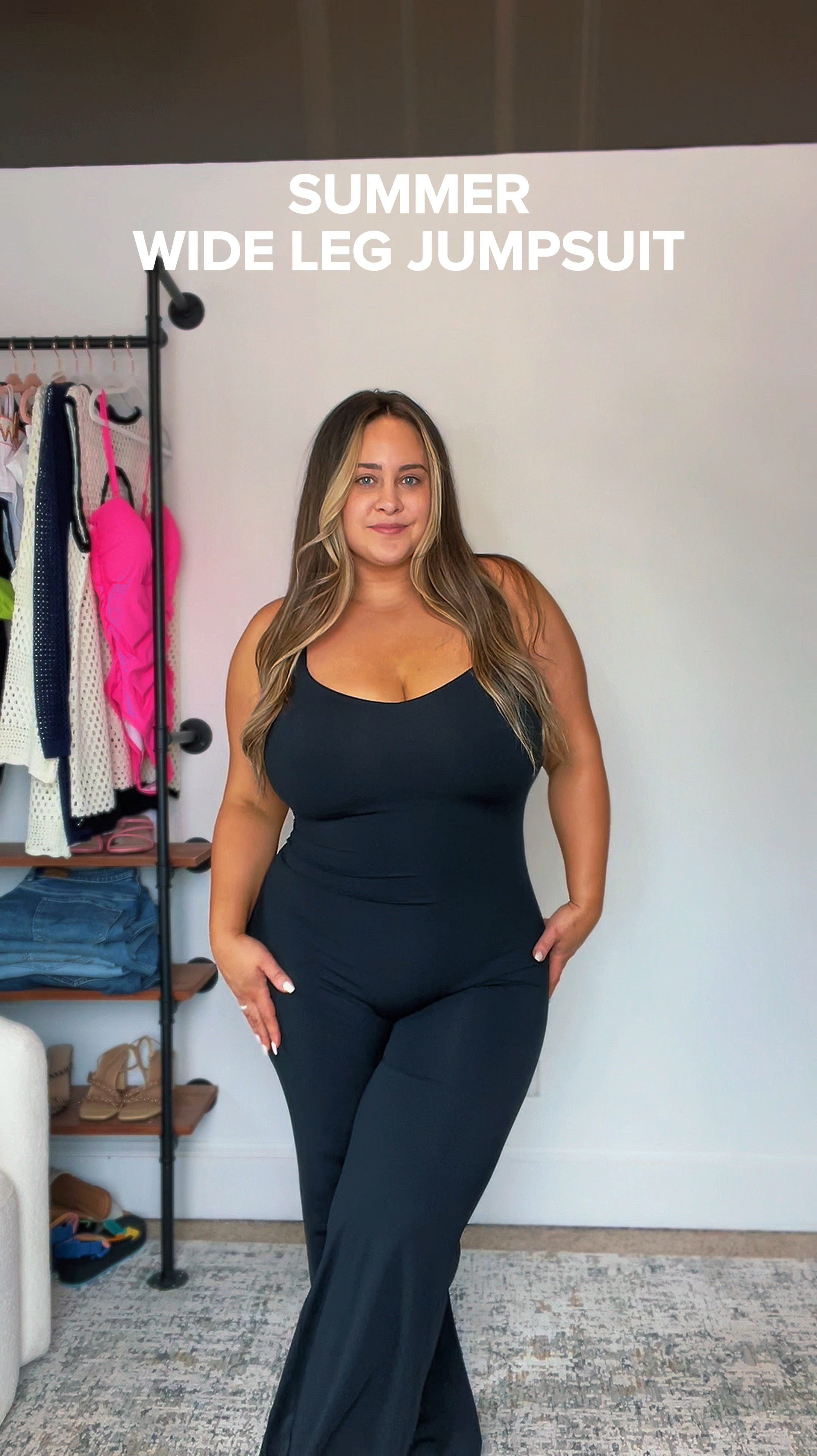 Wide leg summer jumpsuit 
Size XL 
Has shelf bra but it isn’t super supportive 

Blazer is size XL 

#ltkcurves #workwear #summeroutfits #businesscasual #jumpsuit #fullbust #size14 #size16

#LTKfindsunder50 #LTKmidsize #LTKplussize