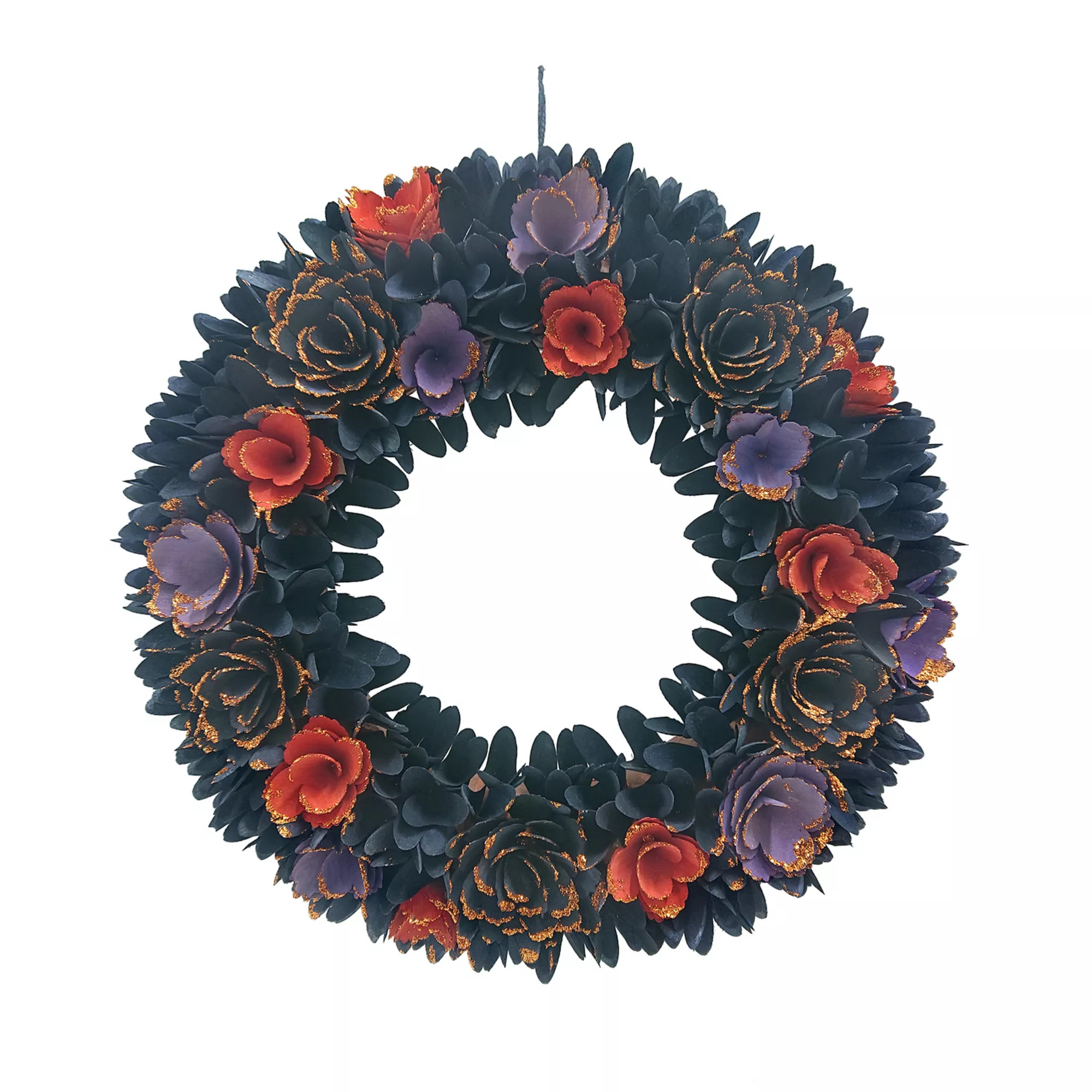 Celebrate Together™ Halloween Wood Curl Artificial Wreath with Flowers | Kohl's
