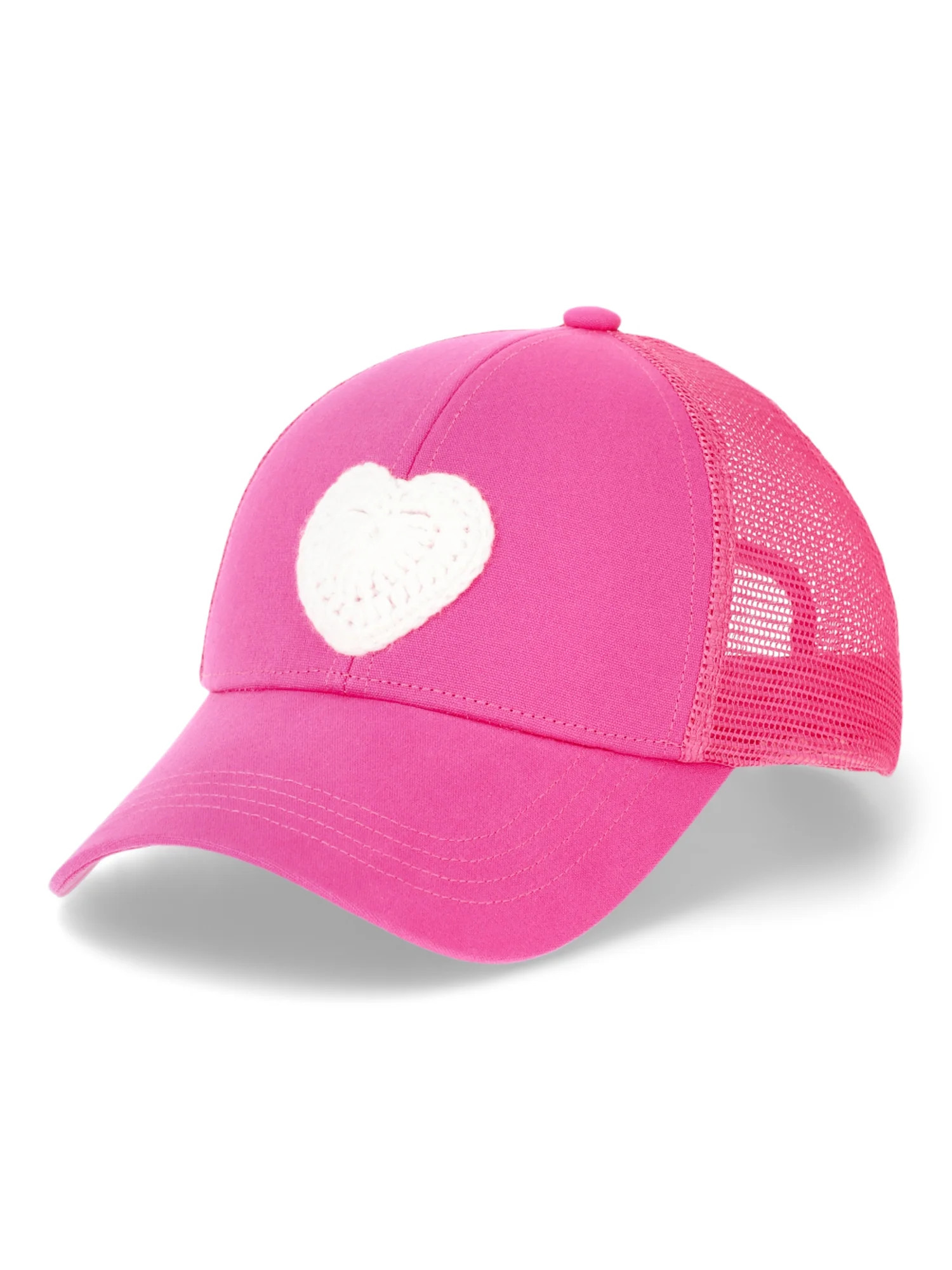 No Boundaries Pink Heart Trucker Hat, Women's | Walmart (US)