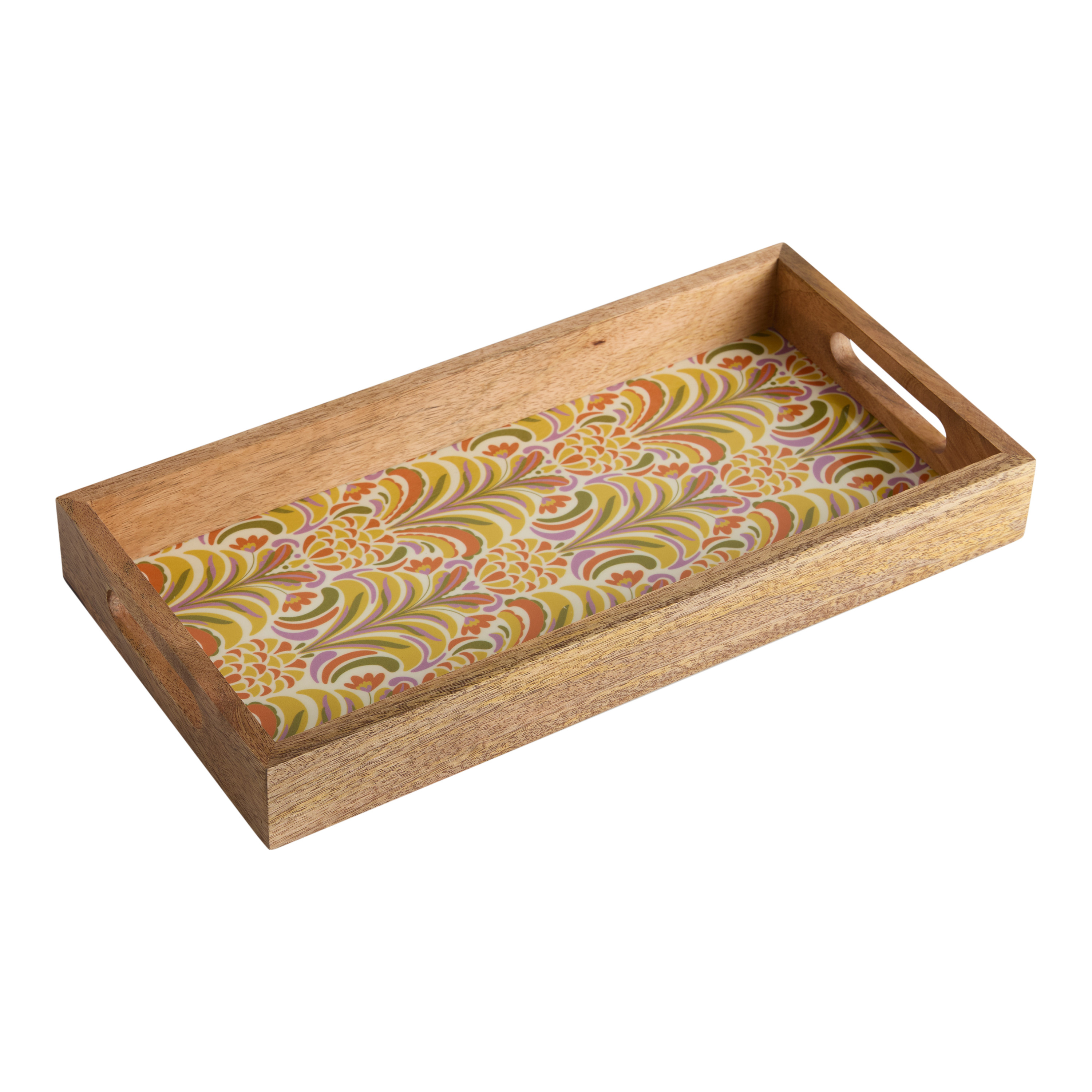 Multicolor Enamel Wood Pineapple Serving Tray | World Market