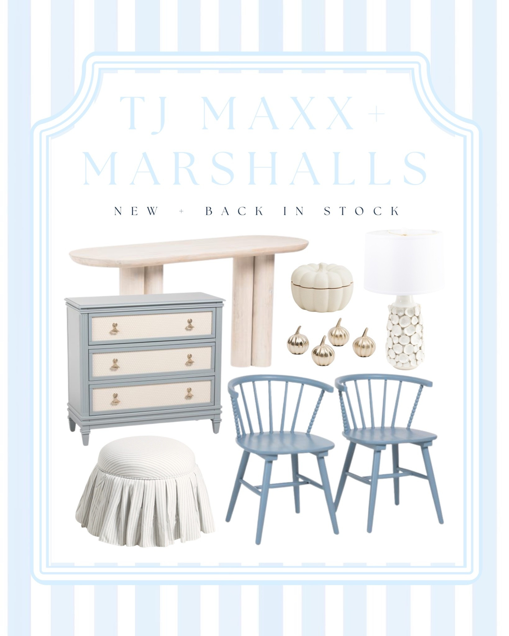Latest look for less classic coastal home finds!! Love these new blue bobbin detailed dining chairs just added 🩵🩵

TJ Maxx + Marshalls coastal finds are BACK 🤍💙

Sharing some of the prettiest new + back-in-stock finds I’ve spotted lately! From blue and white furniture to coastal lighting, classic dining chairs, and beautiful home accents — these are the kinds of timeless pieces that make a home feel collected without the designer price tag.

If you love coastal grandmillennial, traditional coastal, blue & white, Serena & Lily-inspired, and timeless home decor, you’ll want to save this roundup! ✨

🛍️ Tap to shop the finds I can link + check back often because TJ Maxx & Marshalls inventory changes FAST!

#TJMaxxFinds #MarshallsFinds #CoastalHomeDecor #CoastalGrandmillennial #CoastalDecor #BlueAndWhiteDecor #HomeDecorFinds #DesignerLookForLess #AffordableHomeDecor #TimelessHomeDecor

@TJ Maxx @Marshalls

#LTKHome