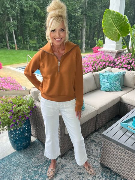 Oh Spanx I love you. Look at that Butterscotch color with the 1/2 zip air essential pullover! Use my code CLOUDNINEXSPANX for 10% off

#LTKstyletip #LTKFind #LTKshoecrush