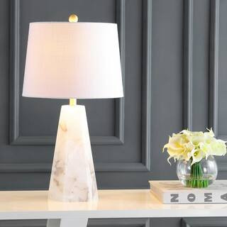 JONATHAN Y Xio 25.5 in. Alabaster LED Table Lamp, White JYL6205A - The Home Depot | The Home Depot