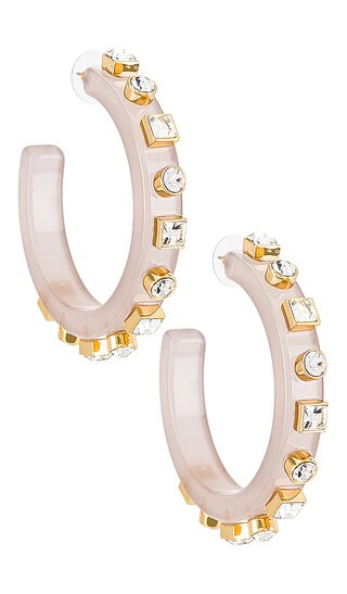 Crystal Block Hoops | Revolve Clothing (Global)