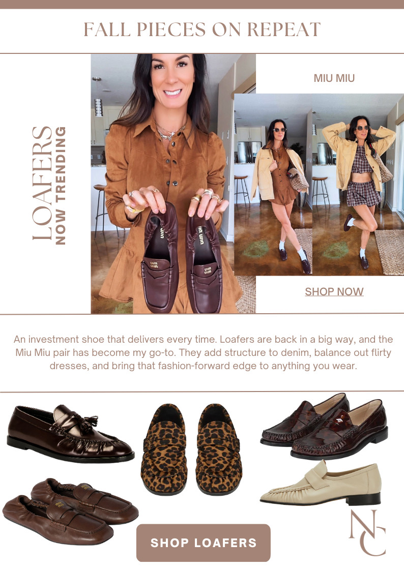 Fall Pieces on Repeat and these loafers are my new go to!  Loving the loafer moment and have styled some of my faves here! 

Nicole Colee, Fall Fashion, Fall Style, Loafers, Miu Miu, YSL, The Row, Tony Bianco, Fall Shoes 

 #LTKSeasonal #LTKStyleTip #LTKShoeCrush