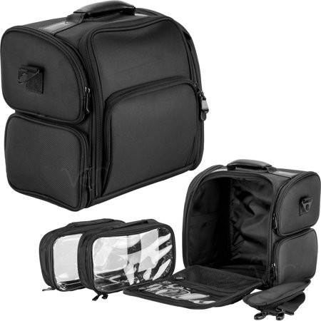 Professional Makeup Artist Easy Carry Soft Sided Nylon Makeup Train Case Bag Travel Case Travel Bag with Clear Bags by Ver Beauty-VP01292 | Walmart (US)