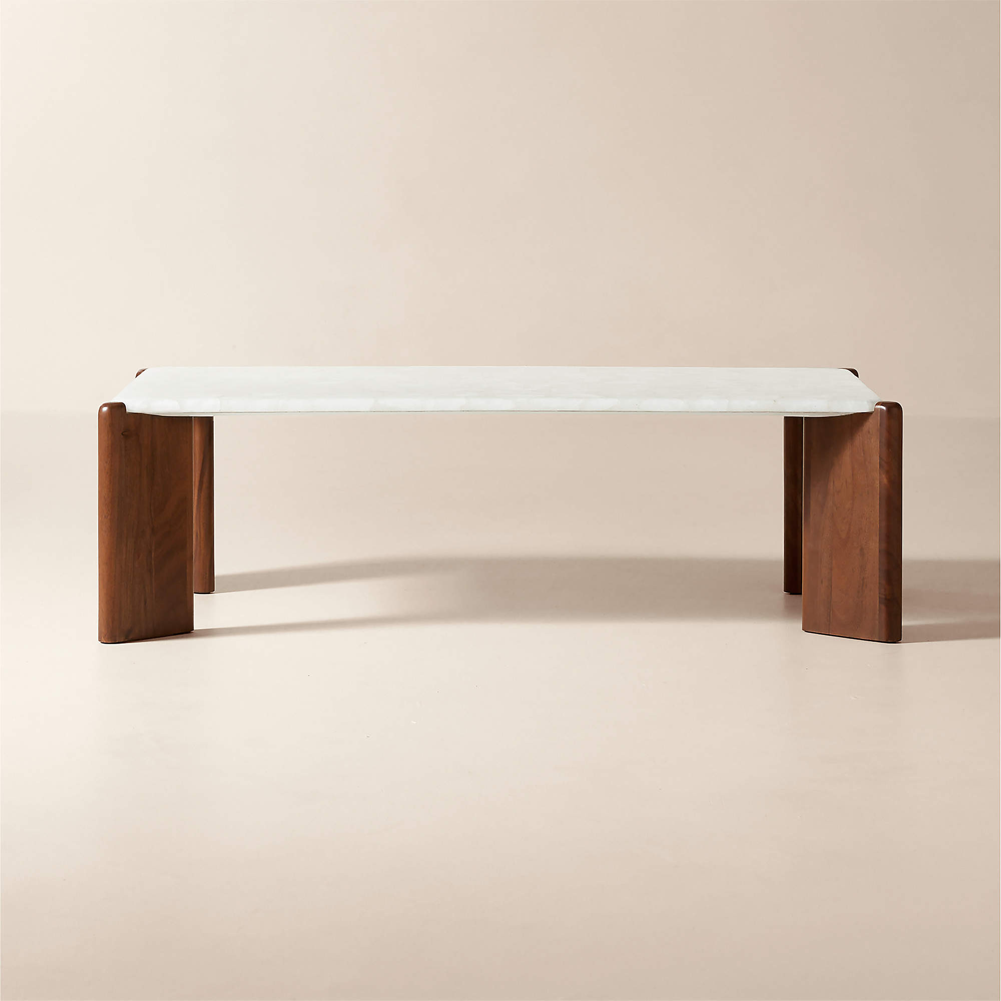 Santoro 53" Rectangular White Quartz Coffee Table + Reviews | CB2 | CB2