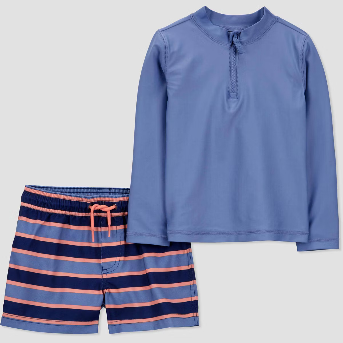 Carter's Just One You®️ Toddler Boys' Long Sleeve Striped Rash Guard Set - Blue | Target