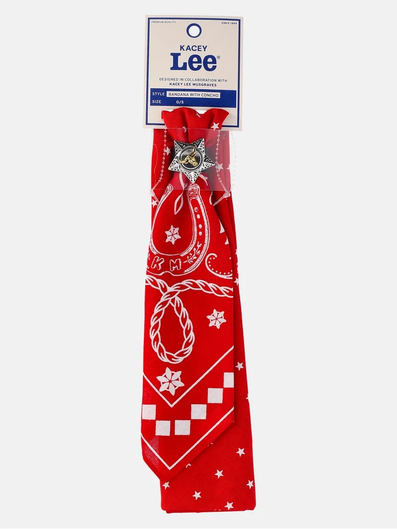 Kacey Lee Unisex Bandana Set with Star Concho, Red | Walmart (US)