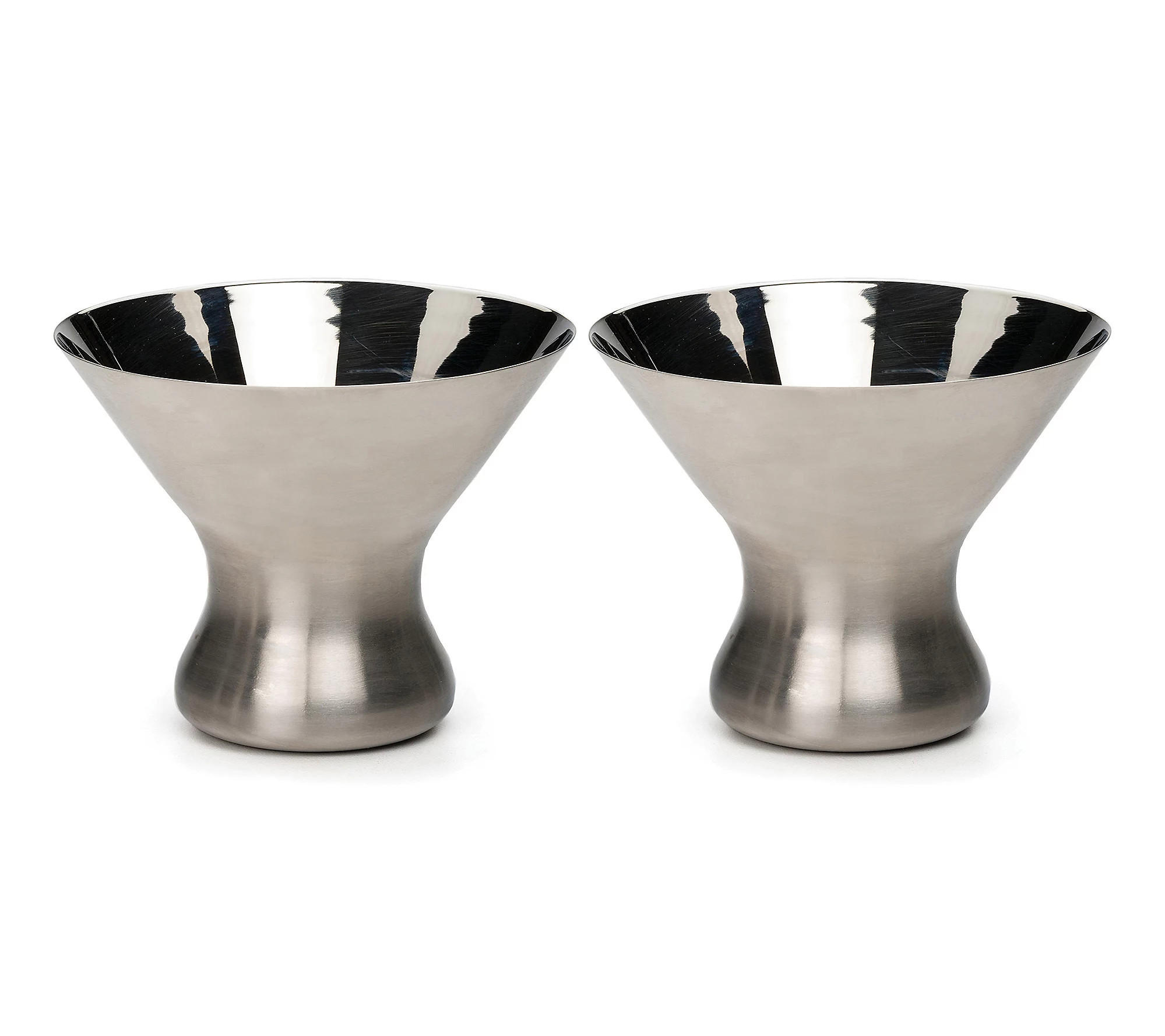 RSVP Stemless Stainless Steel Martini Glasses, et of 2 | QVC