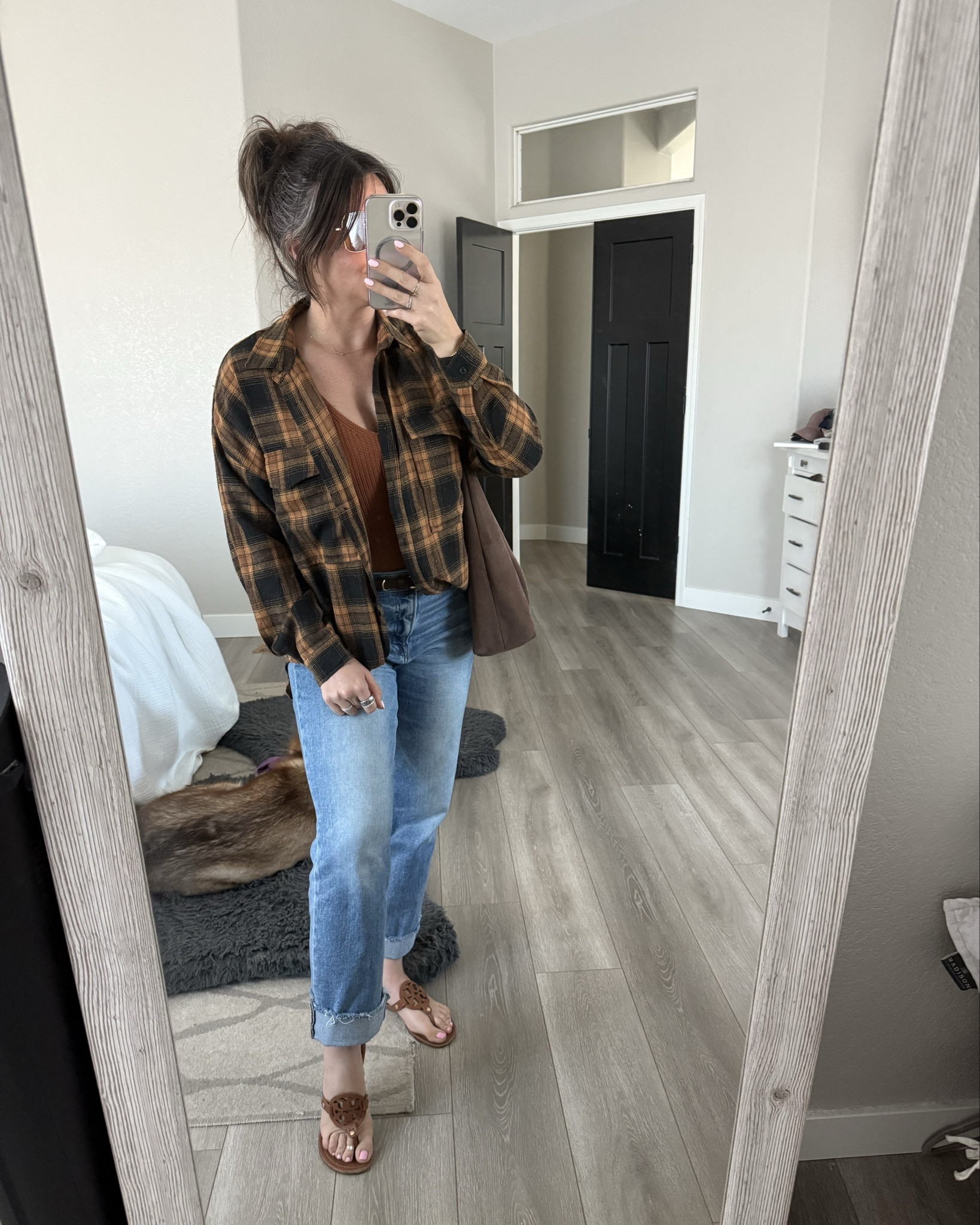 I am ready for fall with this flannel. Flannels and other lightweight button up tops are the perfect transition pieces for heading into cooler months.  Wearing a small in the flannel, medium in the tank, and size 27 in the jeans.  

#LTKStyleTip #LTKFindsUnder100 #LTKSeasonal