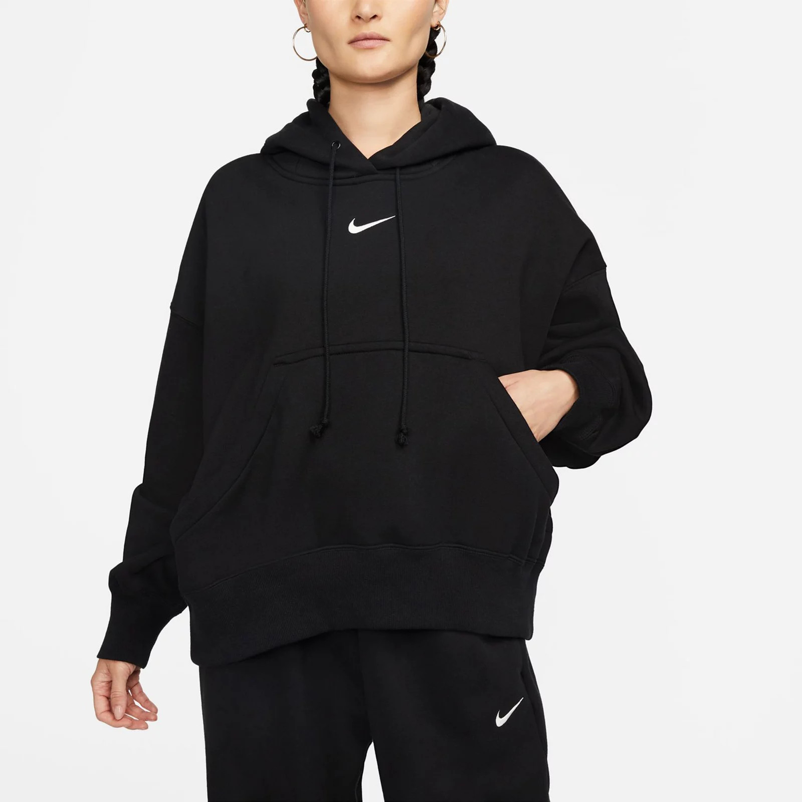 Women's Nike Oversized Phoenix Pullover Fleece Hoodie, Size: Medium, Black | Kohl's