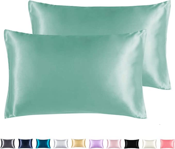 Adubor Satin Pillowcase 2 Pack Silky Pillow Cases for Hair and Skin, Anti-Wrinkle, Super Soft and... | Amazon (US)