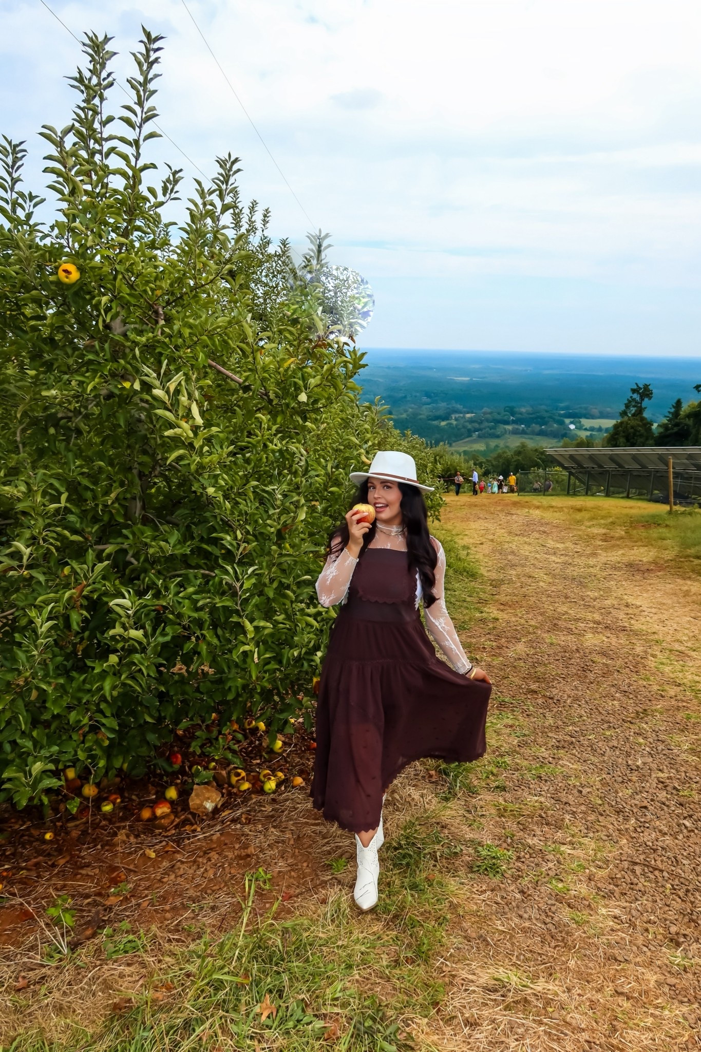 Amazon fp inspired overall dress (medium, 5+ colors), under $10 Amazon lace sheer long sleeve top (small, 5+ colors), under $20 Amazon white and brown fedora #founditonamazon 

#LTKSaleAlert #LTKFindsUnder50 #LTKSeasonal