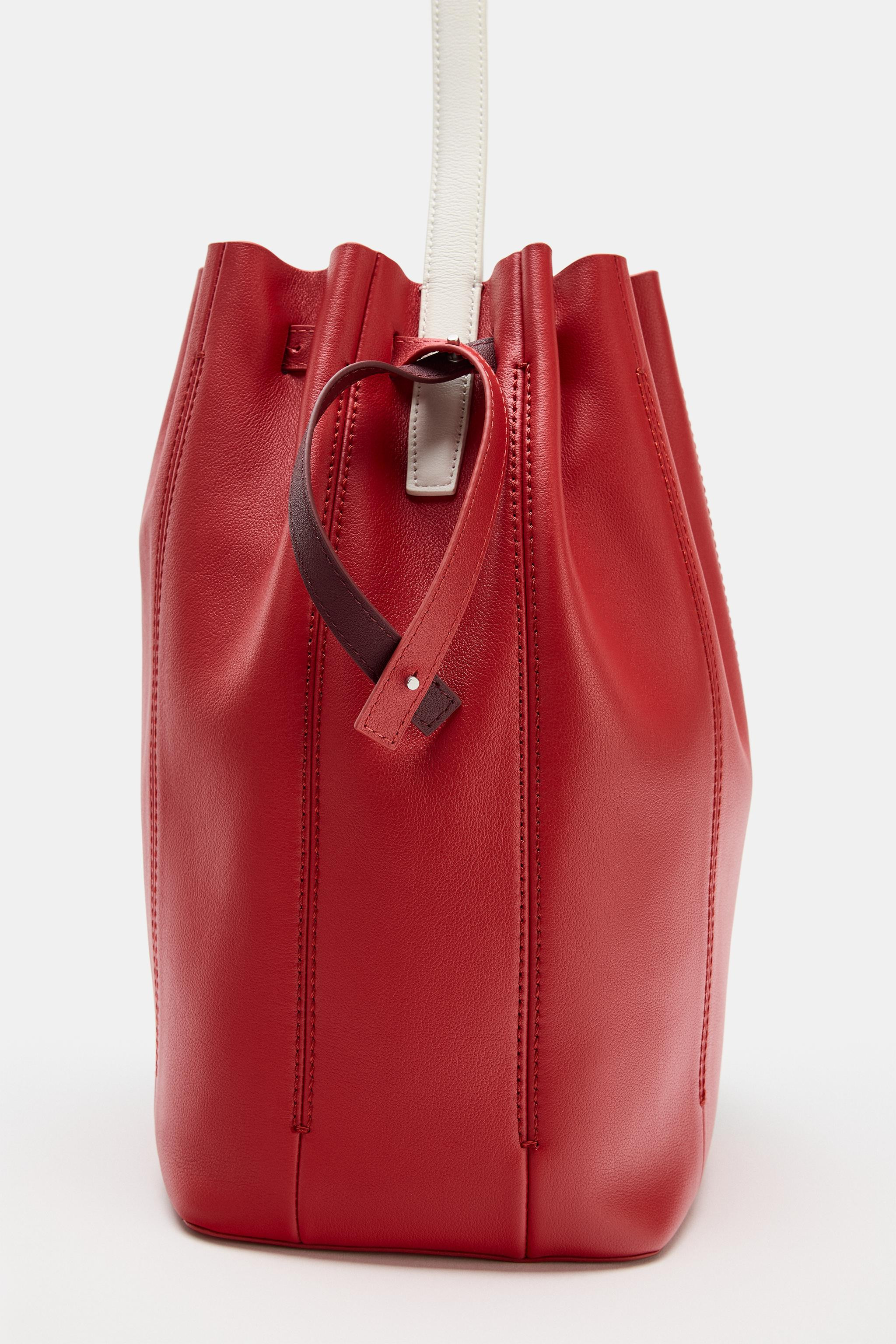 COLORBLOCK LEATHER SHOULDER BAG | Zara US
