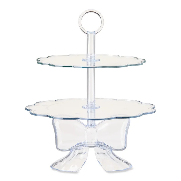 Tiered Treat Stand with Bow, Clear, 11", Easter by Way To Celebrate | Walmart (US)
