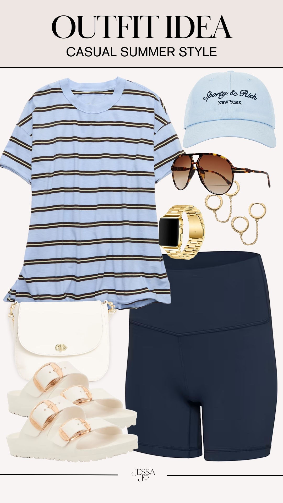Casual summer style. Comfy casual summer outfit. Oversized striped summer tee. Aritzia biker shorts.

#LTKootd #LTKSeasonal #LTKActive