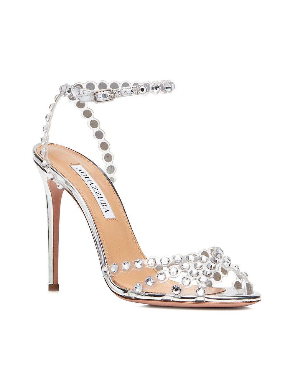 Aquazzura Tequila Crystal-Embellished Ankle Strap Sandals | Saks Fifth Avenue