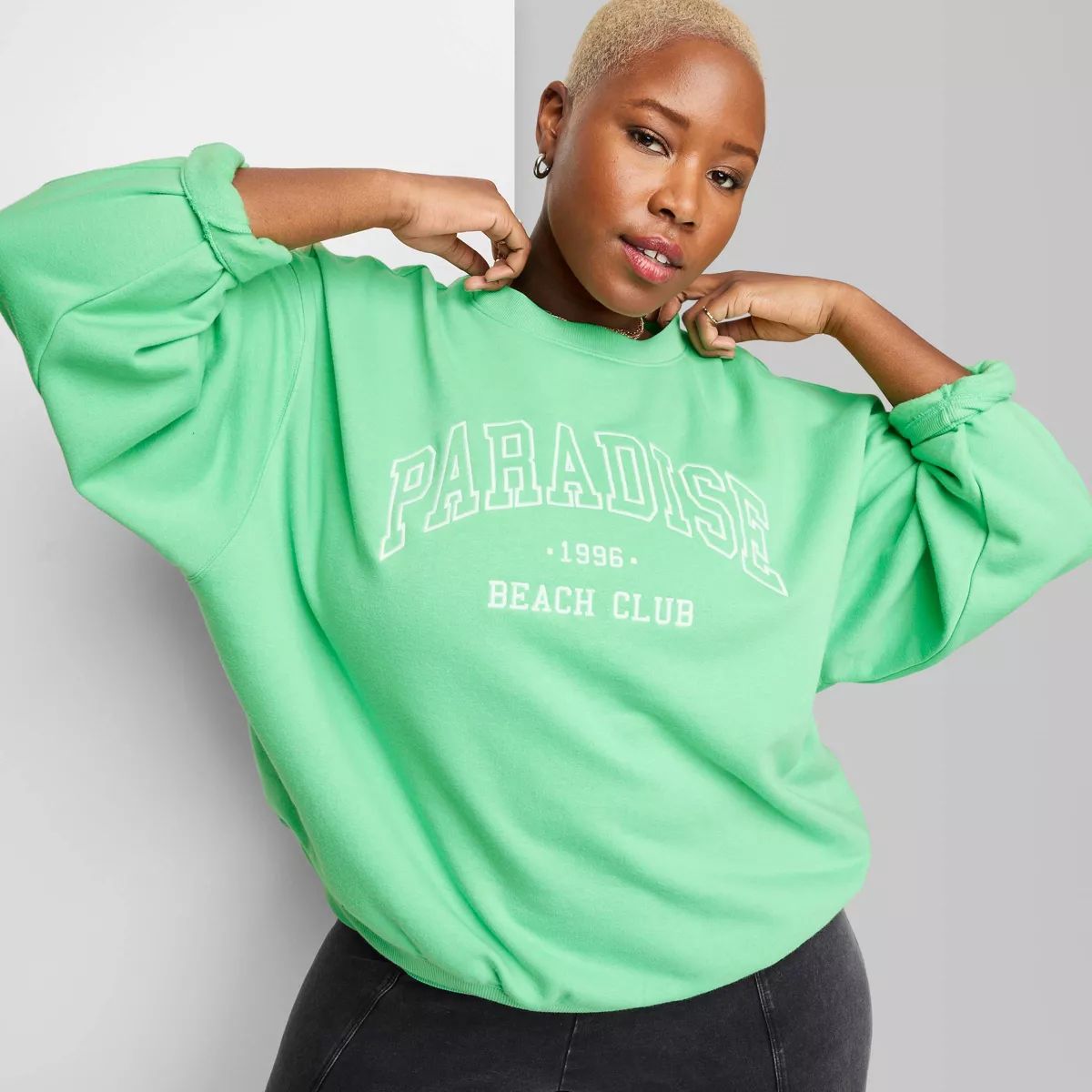 Women's Oversized Sweatshirt - Wild Fable™ Mint Green XXL | Target