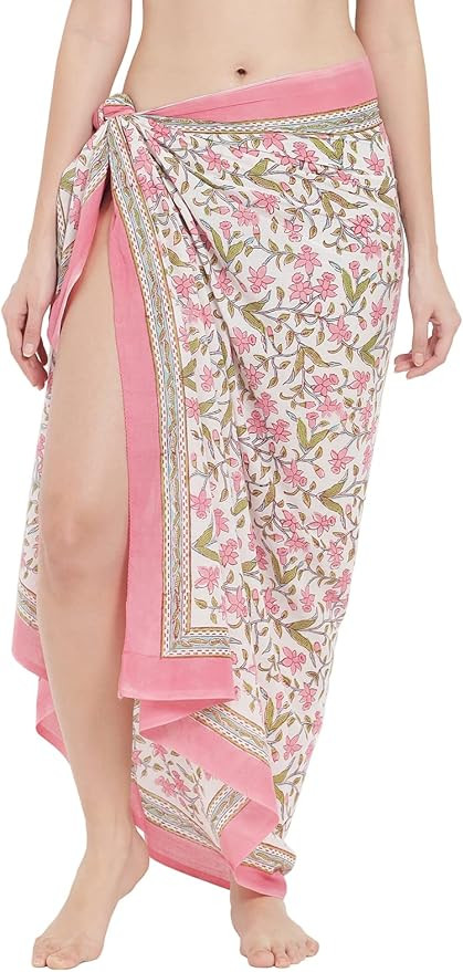 parihan Swimsuit Beach Sarong Cover Ups for Swimwear Women-Hand Print Wrap Skirt | Amazon (US)