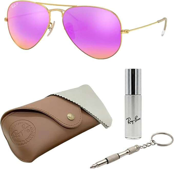 Ray-Ban RB3025 AVIATOR FLASH LENSES Pilot Shaped Sunglasses for Men & Women with Official RAYBAN ... | Amazon (US)