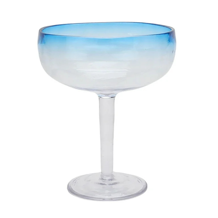 Mainstays by Becky G. & Alejandra 18-Ounce Acrylic Margarita Glass, Blue Rim | Walmart (US)
