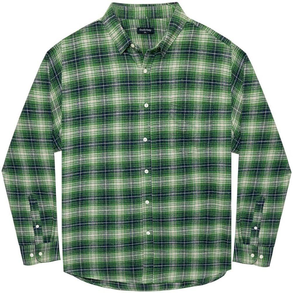 Double Pump Big and Tall Flannel Shirts for Men Cotton Long Sleeve Casual Button Down Plaid Shirt... | Amazon (US)