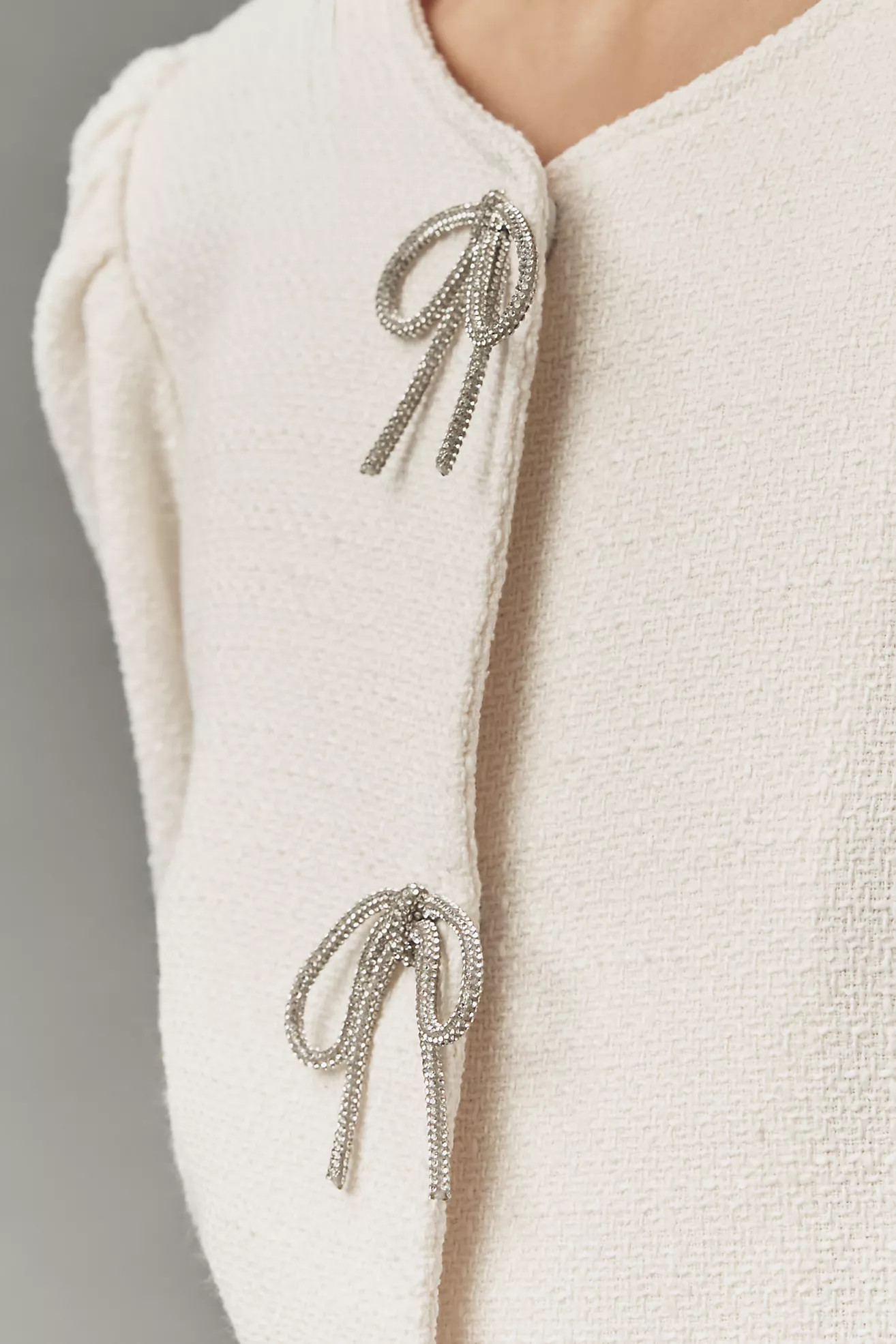 Dolan Left Coast Puff-Sleeve Bow-Embellished Blazer | Anthropologie (US)