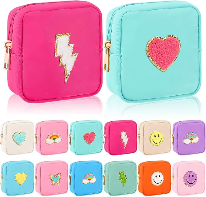 Umigy 12 Pcs Preppy Cosmetic Bags Graduation Gifts Nylon Mini Makeup Bags Bulk Waterproof Cute Tr... | Amazon (US)