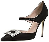 SJP by Sarah Jessica Parker Women's Trinity Pointed Toe Crystal Ornament D'Orsay Pump, Black Satin,  | Amazon (US)