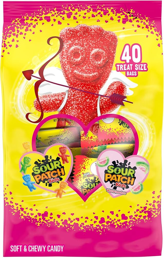 SOUR PATCH KIDS Original and Watermelon Soft & Chewy Valentines Day Candy Variety Pack, Bulk Cand... | Amazon (US)