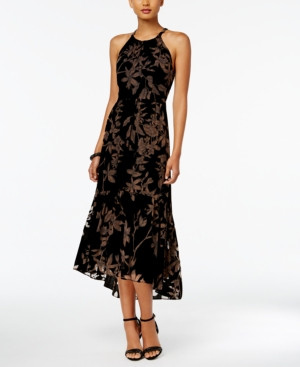 Vince Camuto Floral Velvet High-Low Midi Dress | Macys (US)