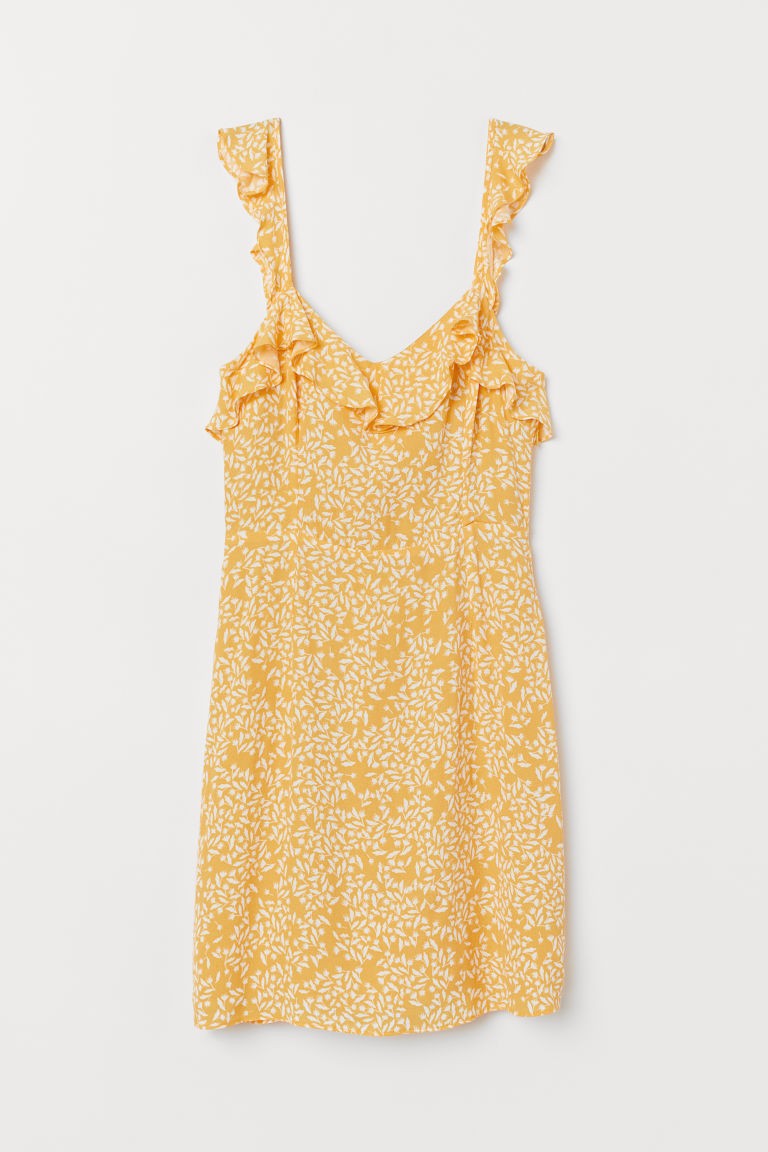 H & M - Dress with Ruffles - Yellow | H&M (US + CA)