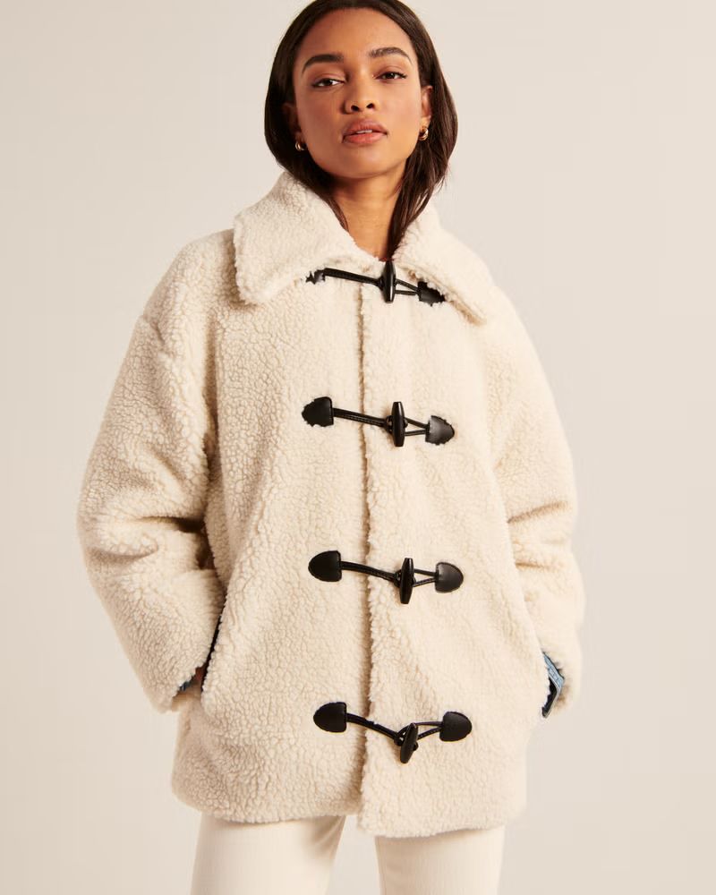 Women's Toggle Sherpa Coat | Women's Coats & Jackets | Abercrombie.com | Abercrombie & Fitch (US)