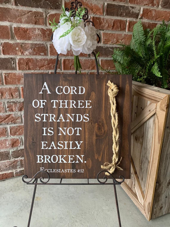 Christian Wedding Gift A Cord of Three Strands is Not Easily | Etsy | Etsy (US)