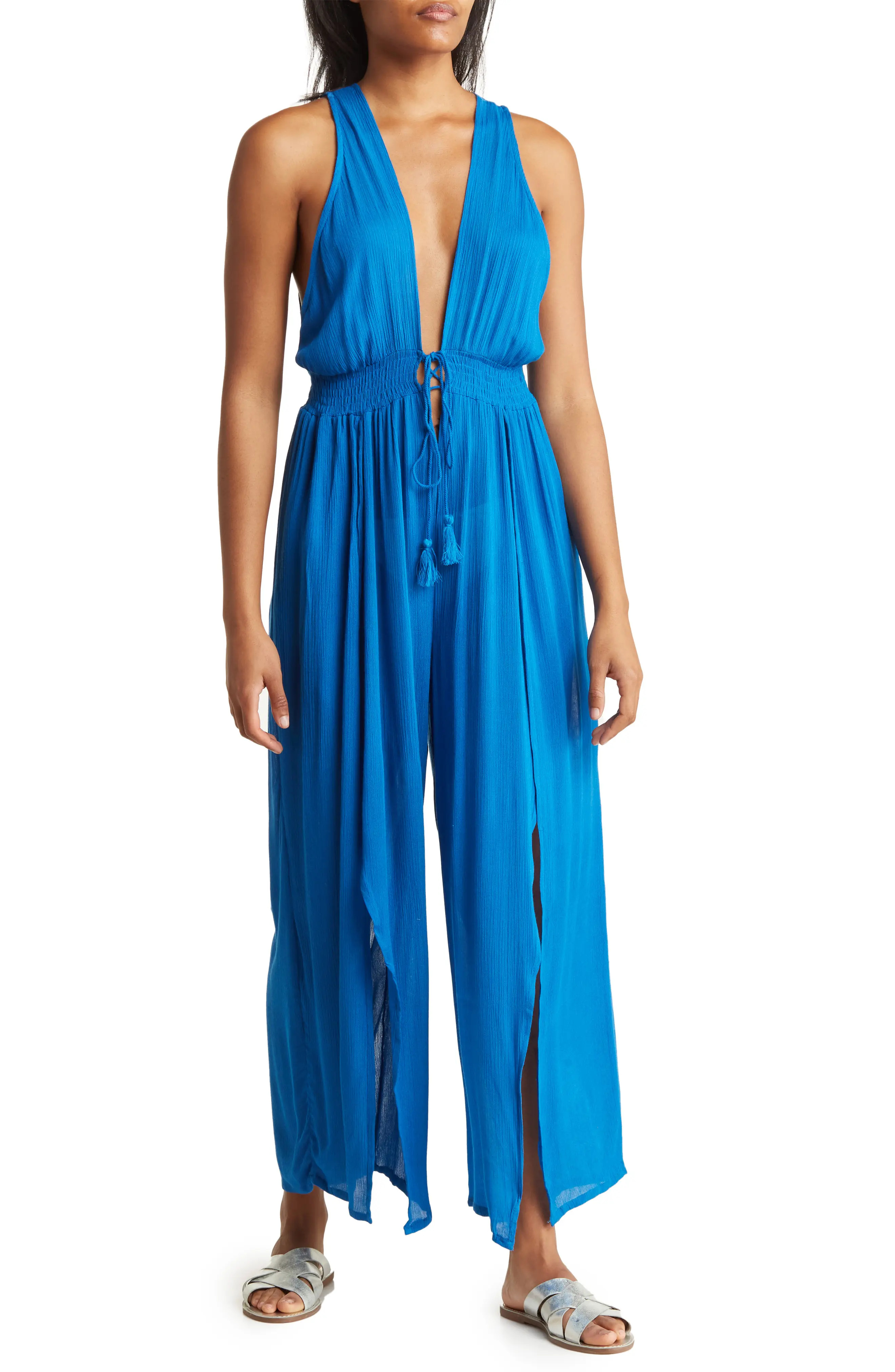Ruffle Tie Neck Cover-Up Jumpsuit (Women) | Nordstromrack | Nordstrom Rack