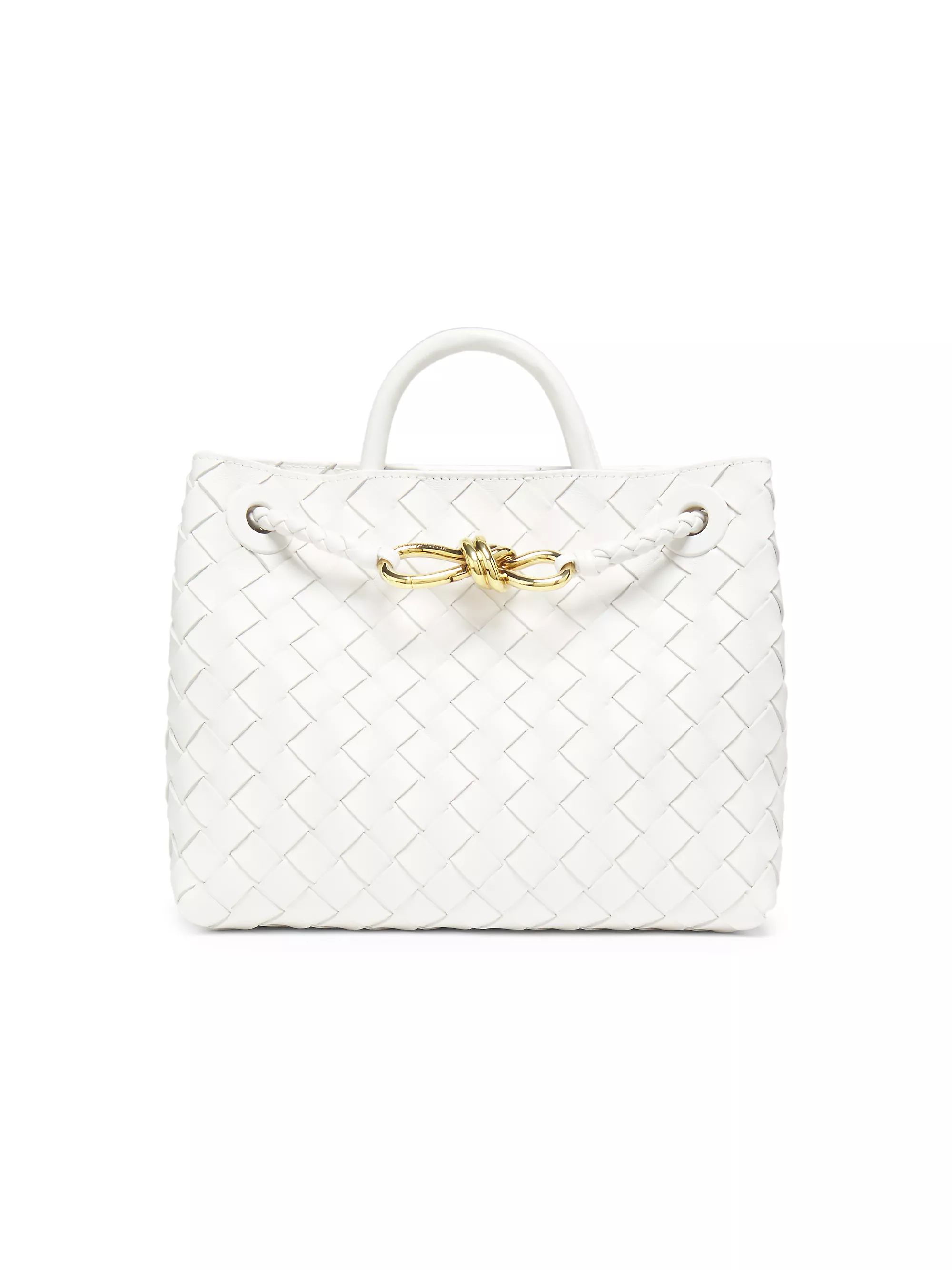 Small Andiamo Intrecciato Leather Top-Handle Bag | Saks Fifth Avenue