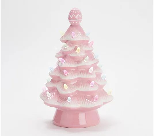 Mr. Cottontail 12" Easter Ceramic Nostalgic Tree - QVC.com | QVC