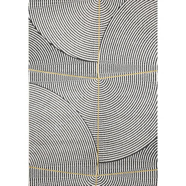 Andrada Geometric Ivory/Dark Gray/Gold Area Rug | Wayfair Professional