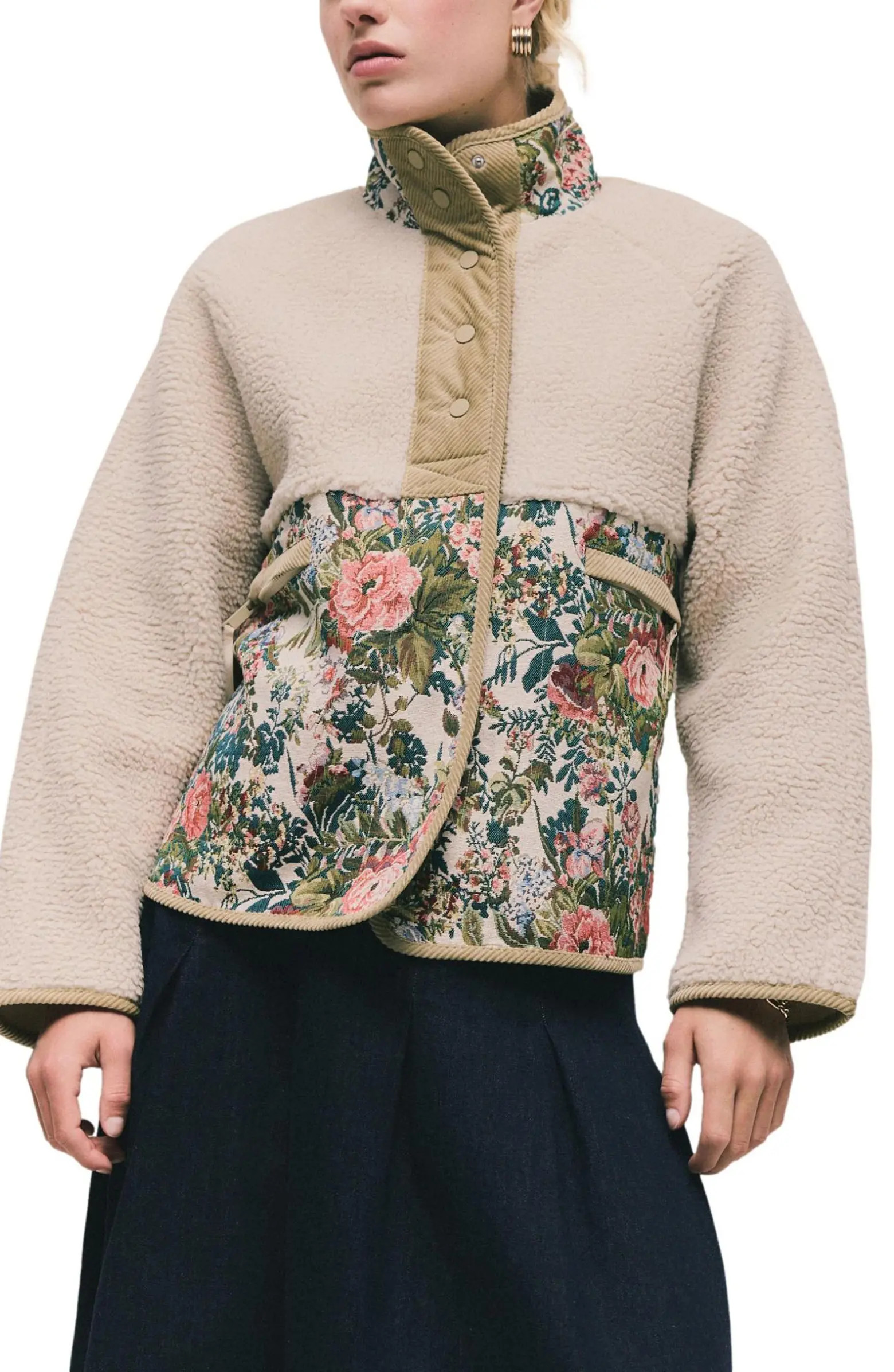 NEXT Floral Mixed Media Jacket | Nordstrom | Nordstrom
