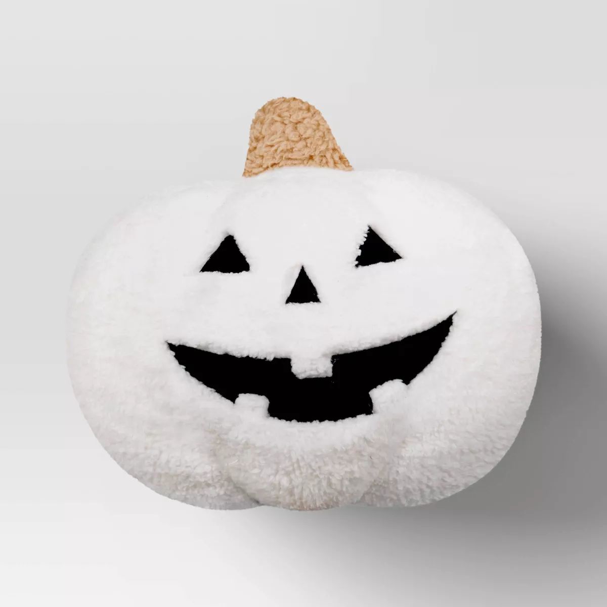 Faux Shearling Pumpkin Halloween Throw Pillow Ivory/Black - Hyde & EEK! Boutique™ | Target