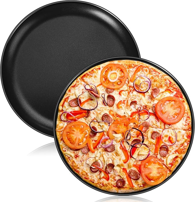 P&P CHEF Pizza Pan Set of 2, Stainless Steel Pizza Tray, Round Pizza Plate For Pie Cookie Pizza C... | Amazon (US)