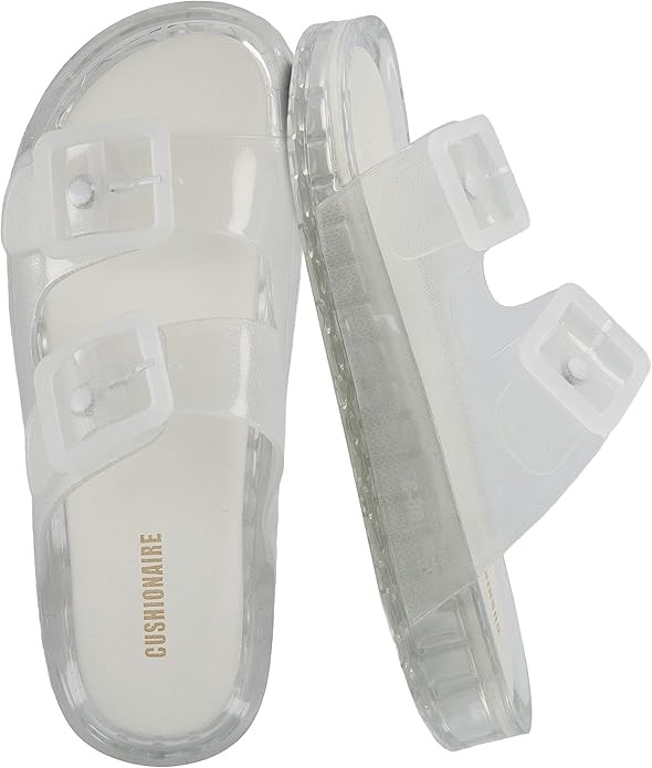 CUSHIONAIRE Pool Slides For Women Waterproof Double Buckle Adjustable Slip-On Womens Sandals For ... | Amazon (US)