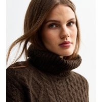 Women's Brown Cable Knit Roll Neck Jumper New Look | New Look (UK)